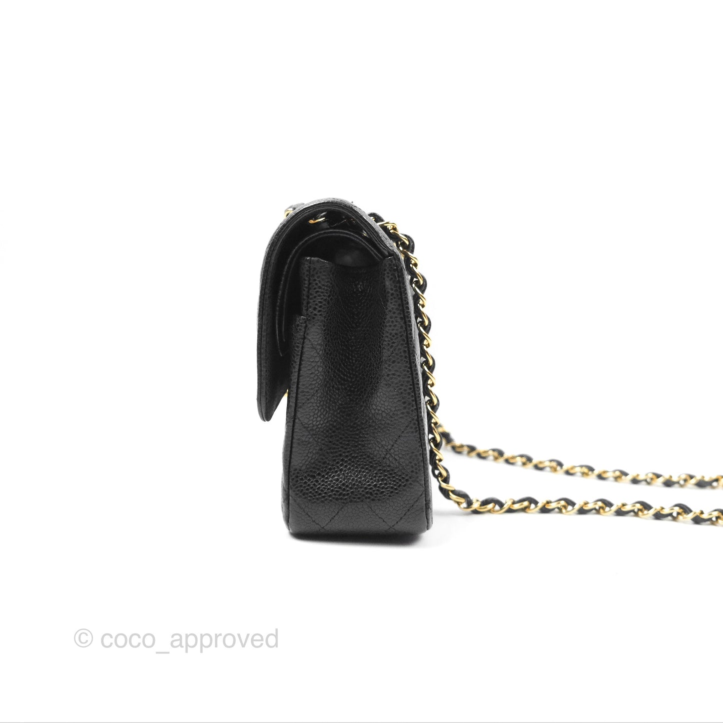 Chanel Classic M/L Medium Flap Quilted Black Caviar Gold Hardware
