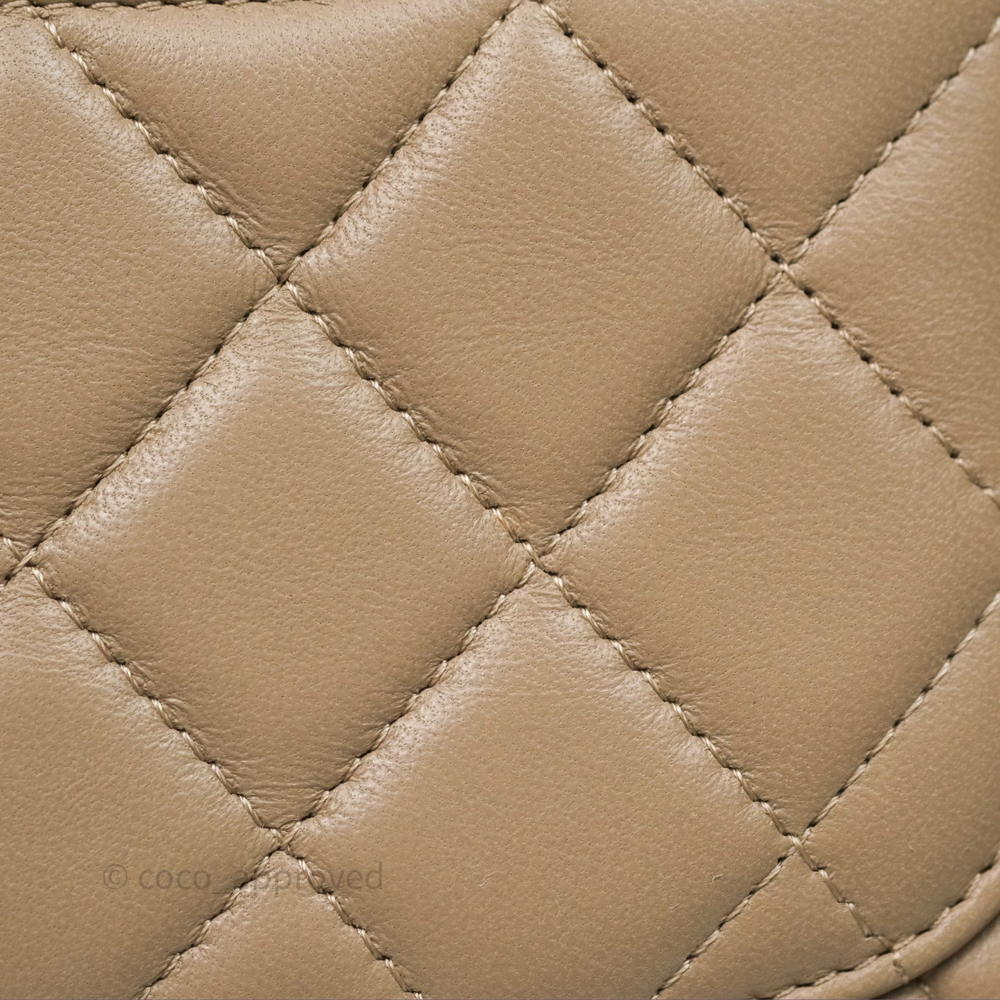 Chanel Quilted Mini Rectangular Flap Beige Lambskin Gold Hardware