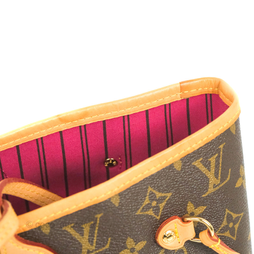 Louis Vuitton Neverfull MM Tote Bag Monogram Canvas Fuchsia