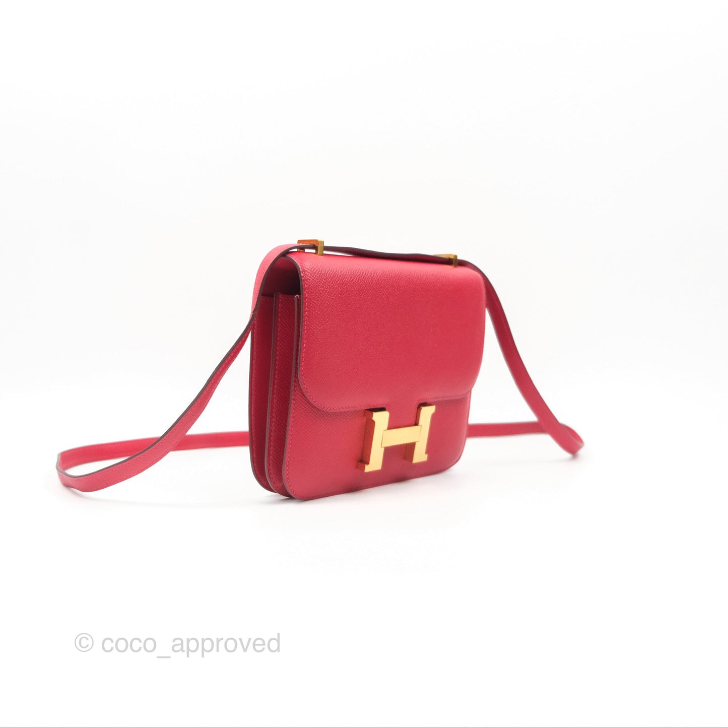 Hermès Constance Mini 18cm Red Epsom Gold Hardware