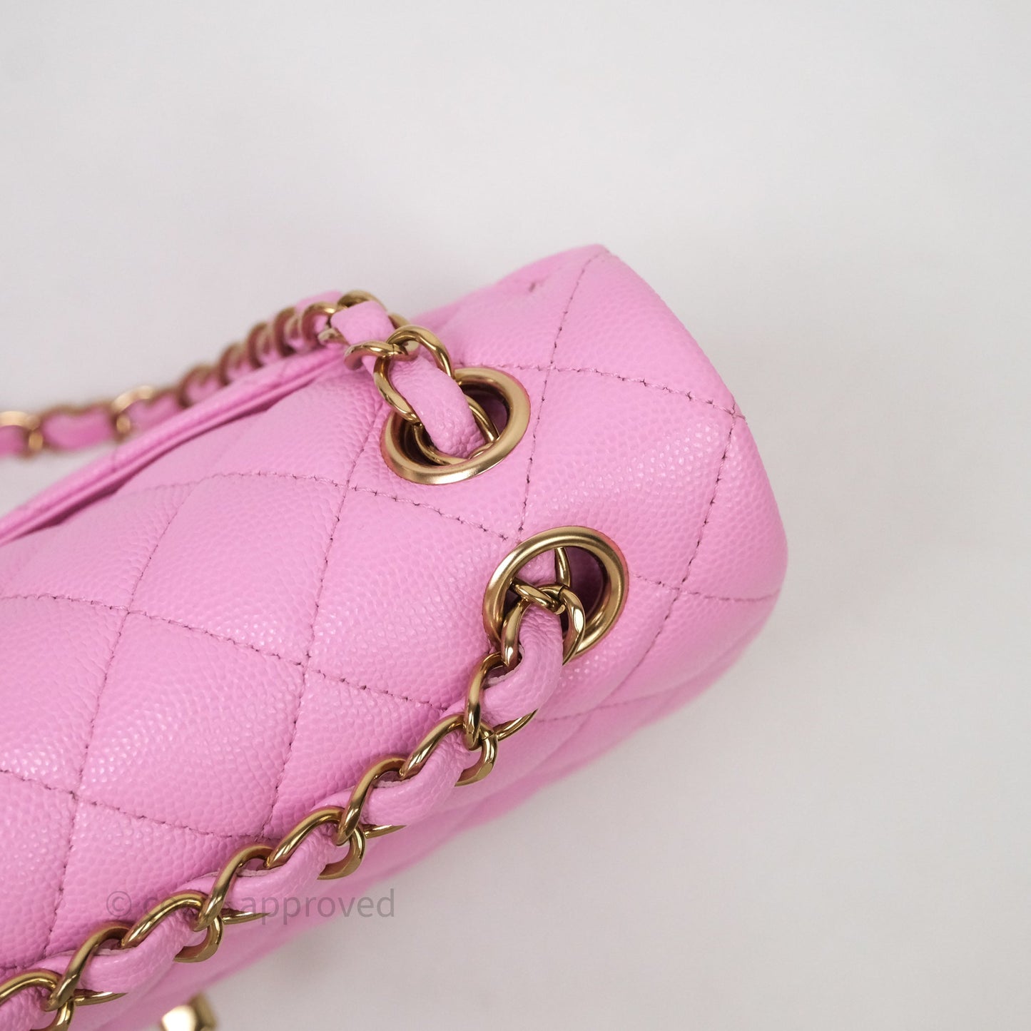 Chanel Small Classic Flap Quilted Pink Caviar Gold Hardware