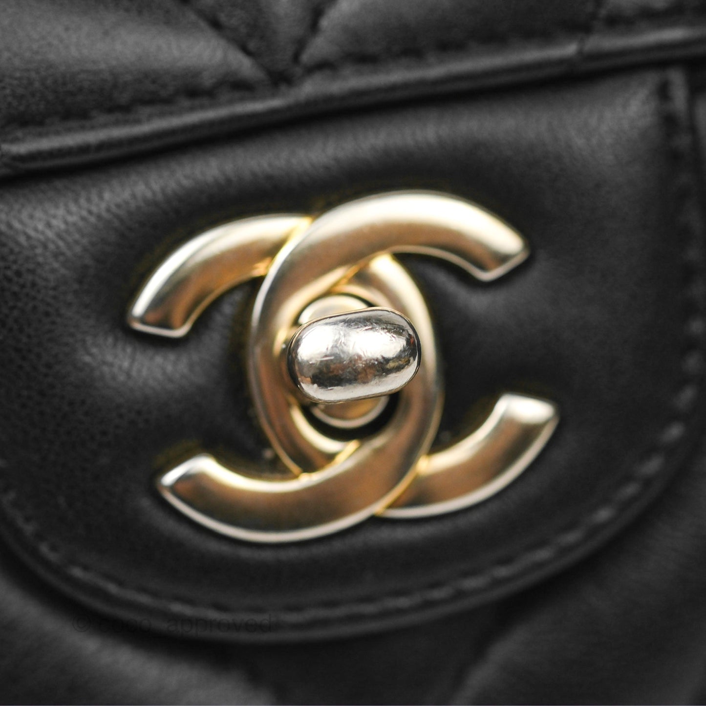 Chanel Chevron Mini Rectangular Black Lambskin Aged Gold Hardware
