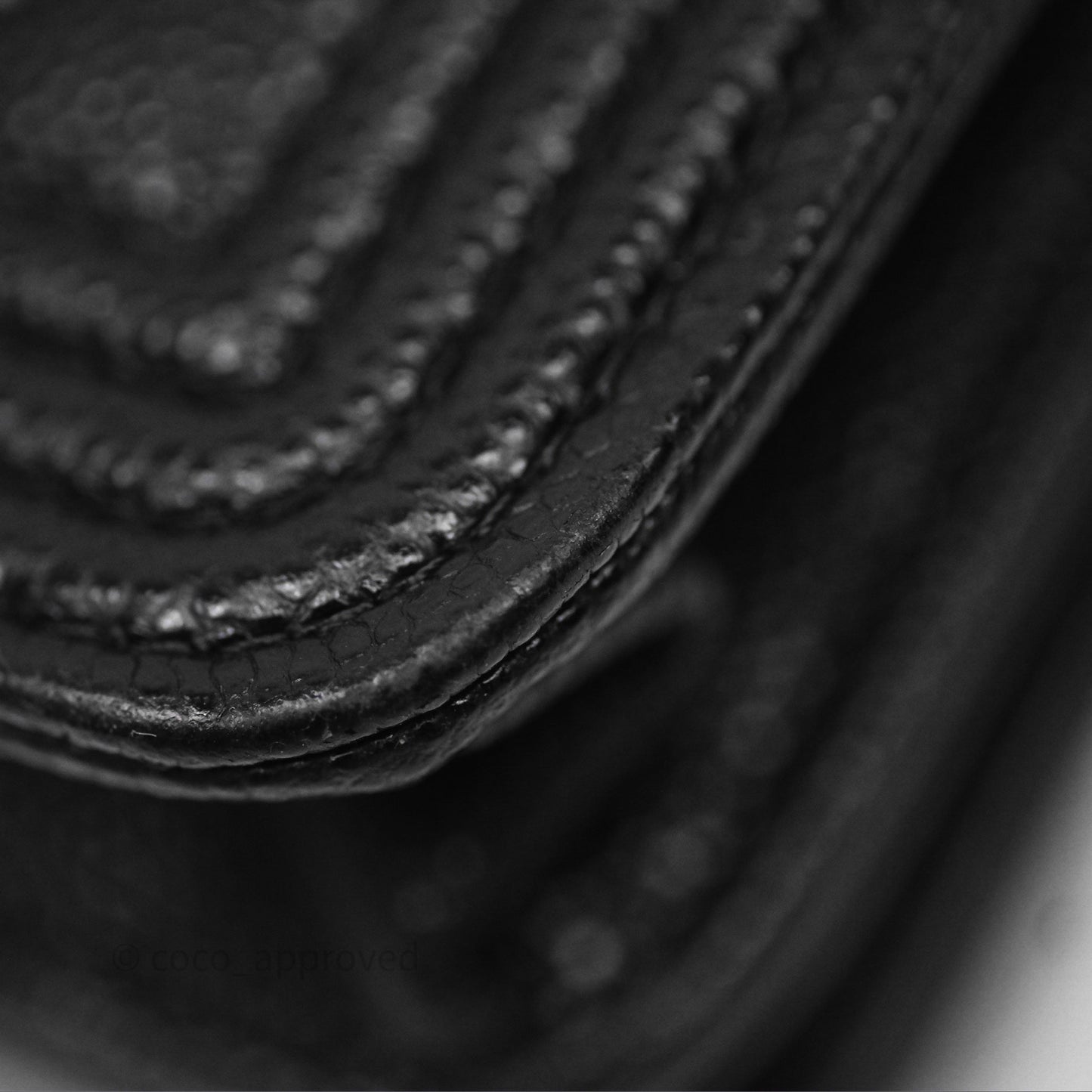 Chanel Quilted Boy Wallet on Chain WOC Black Caviar Ruthenium Hardware