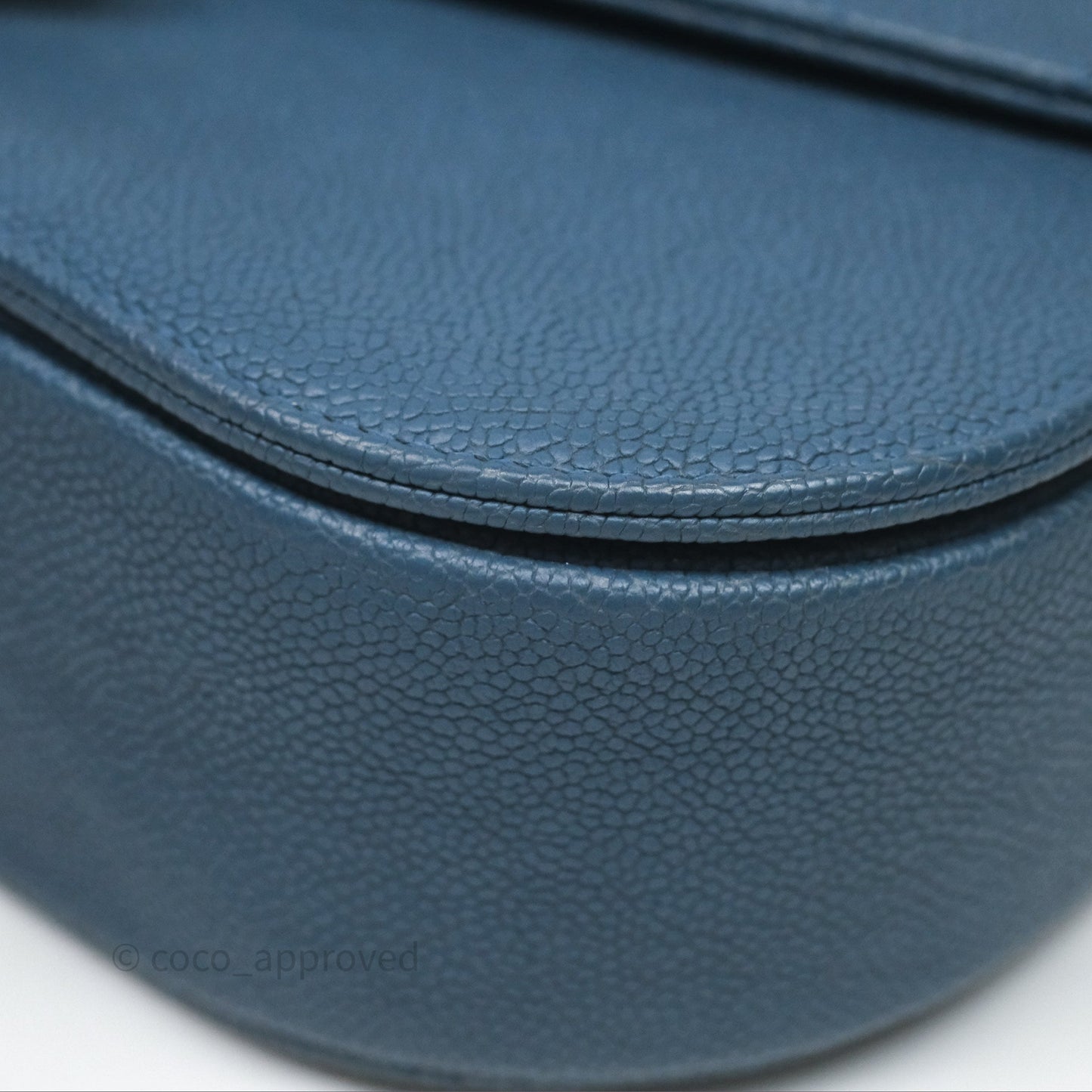 Chanel Medium Cuba Top Handle Flap Bag Blue Caviar Gold Hardware