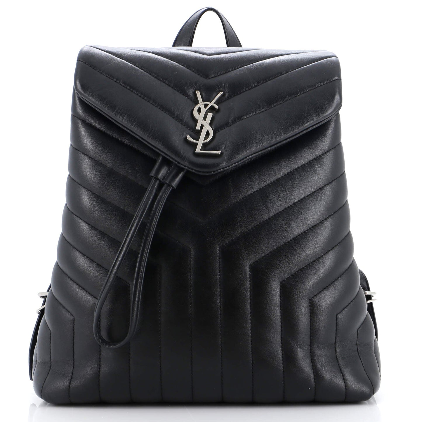 Luxury Saint Laurent LouLou Backpack Matelasse Chevron Leather Medium