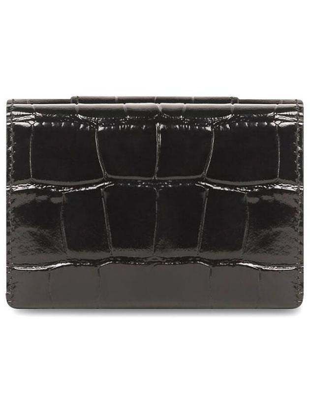 Luxury Balenciaga Hourglass B Logo Half Wallet Black
