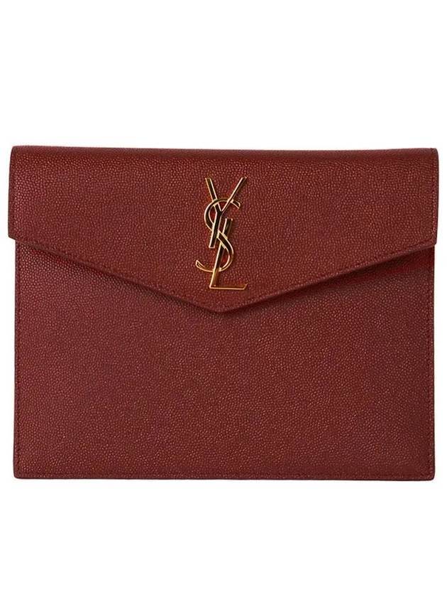 Luxury Saint Laurent Envelope Uptown Baby Clutch Bag Burgundy