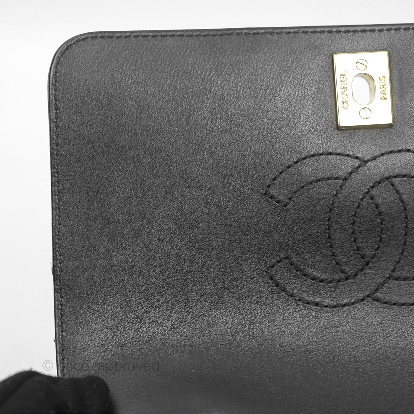 Chanel Small Statement Chevron Flap Bag Black Calfskin Gold Hardware