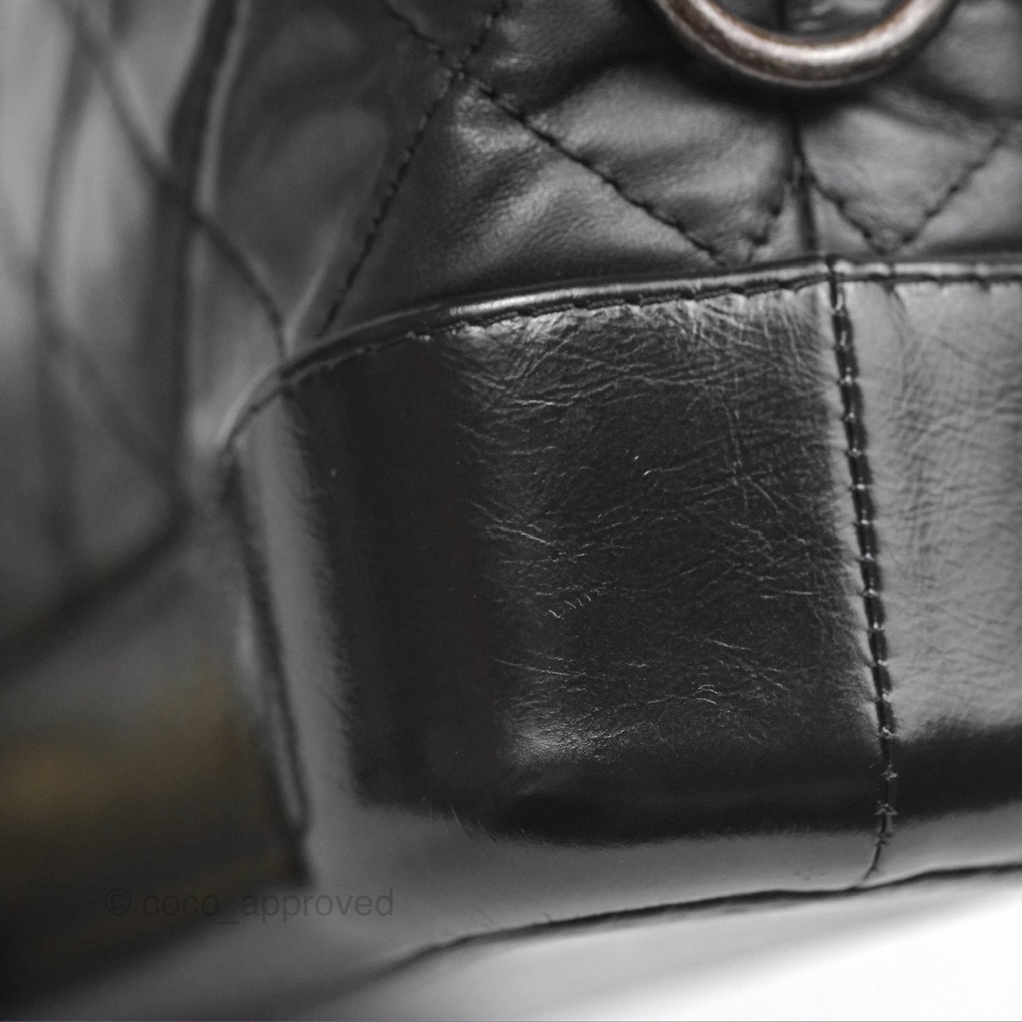 Chanel Small Gabrielle Hobo Quilted Black Aged Calfskin