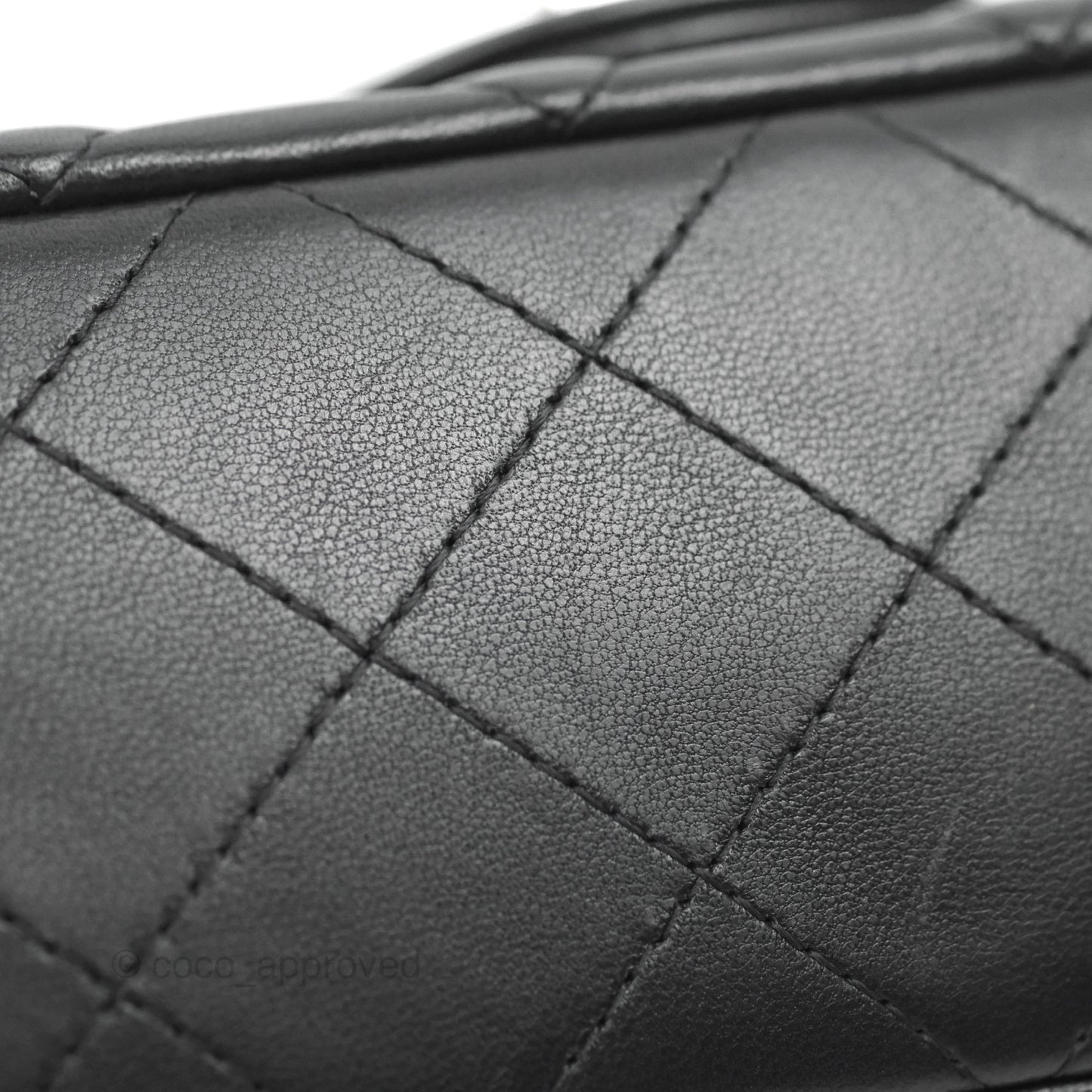 Chanel Quilted Mini Rectangular Flap Black Lambskin Silver Hardware