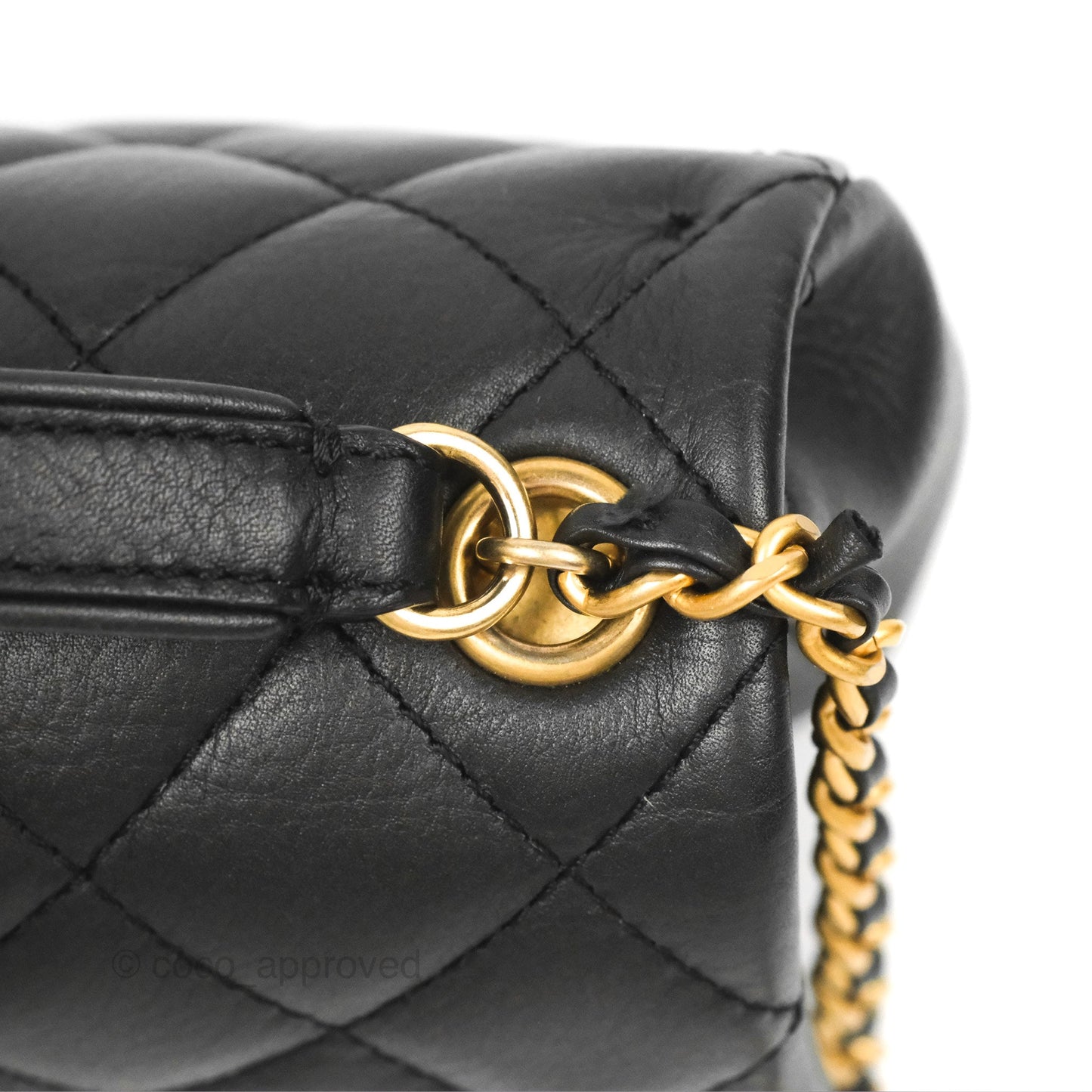 Chanel Small Day Trip Quilted Black Calfskin Gold Hardware