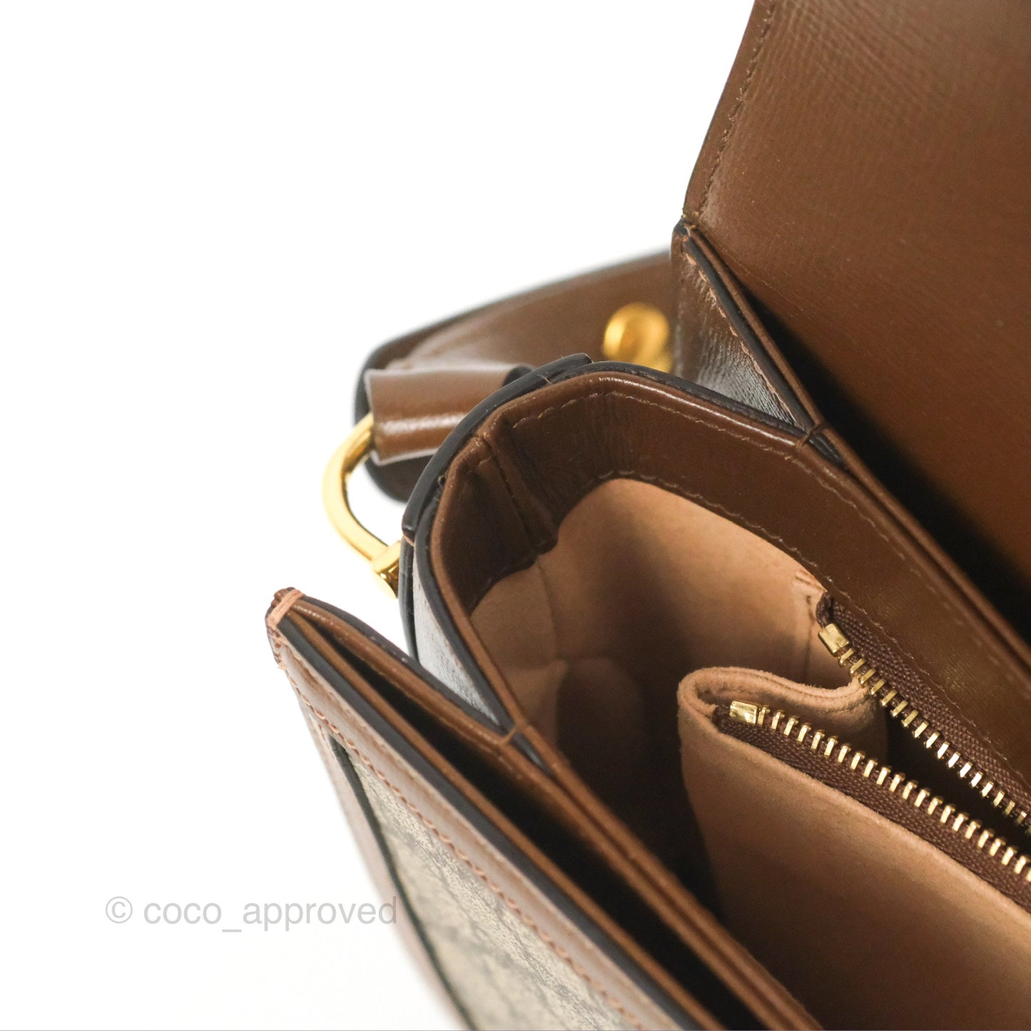 Gucci Horsebit 1955 GG Supreme Canvas Brown Shoulder Bag Gold Hardware