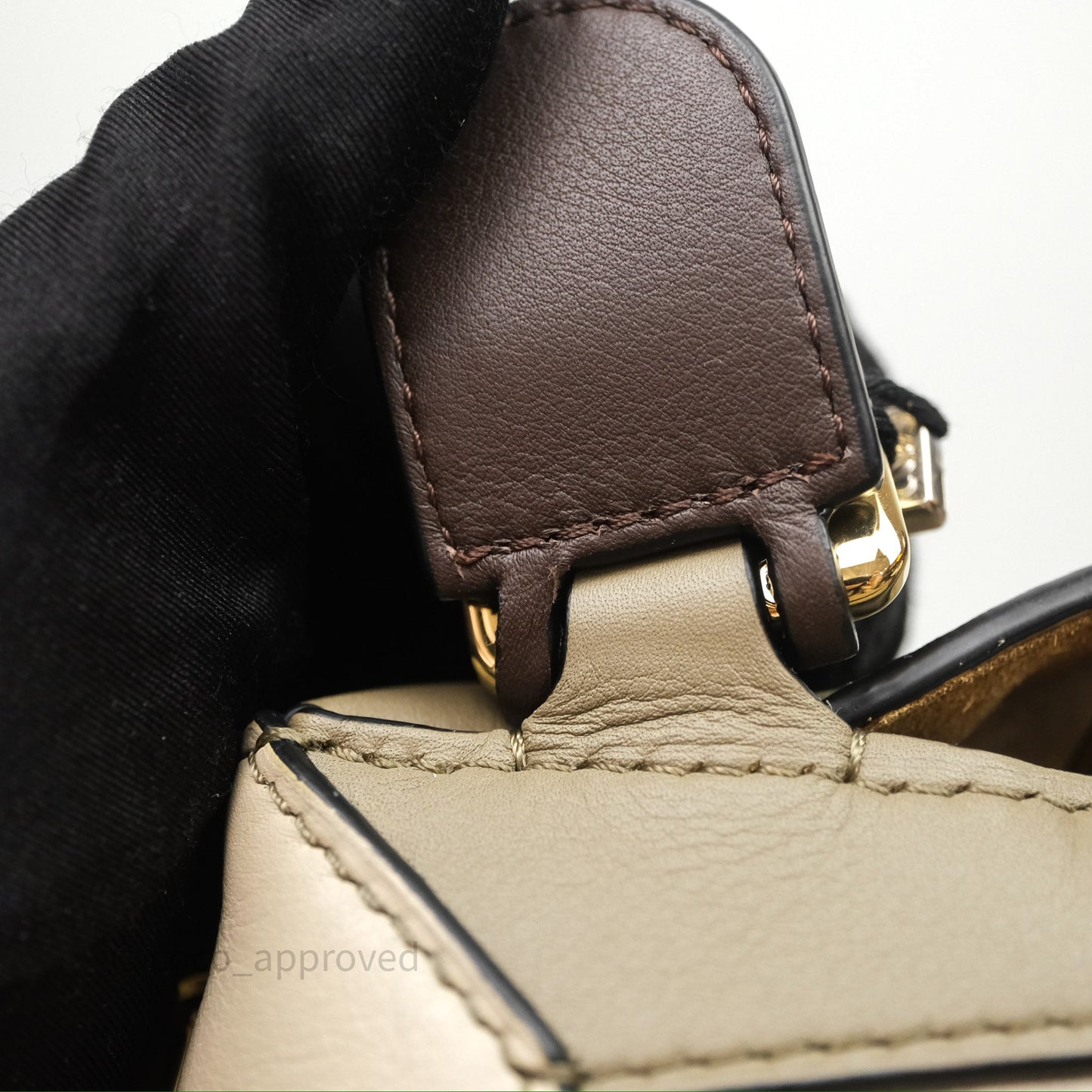Loewe Small Puzzle Edge Bag Laurel Green/Light Oat Calfskin