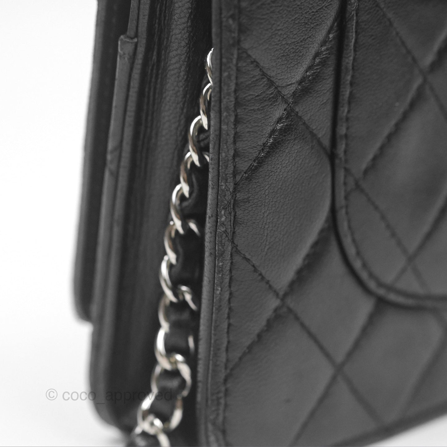Chanel Quilted Wallet on Chain WOC Black Lambskin Palladium Hardware