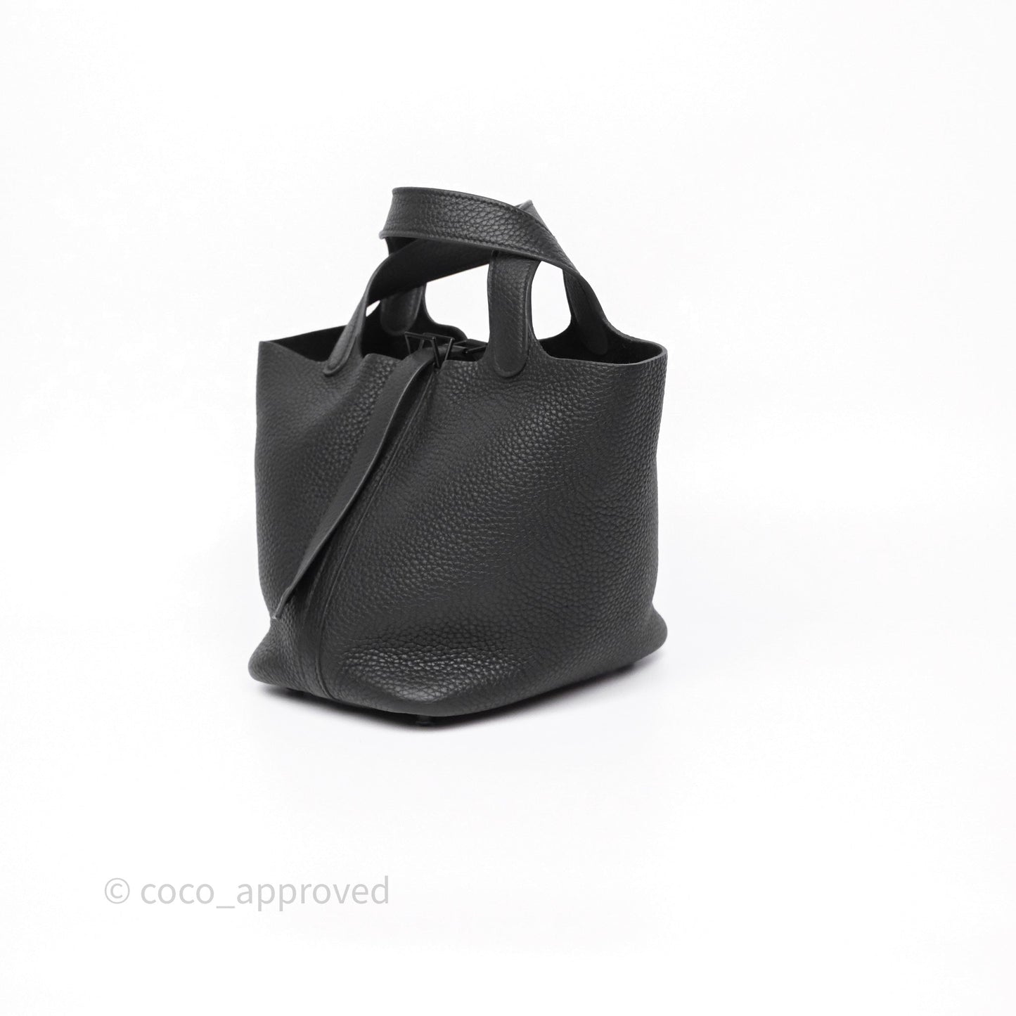 Hermès Picotin 18 Black Noir 89 Clemence So Black Hardware
