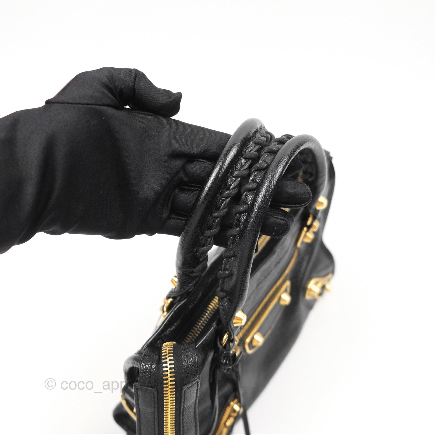 Balenciaga Classic Mini City Bag Black Grained Calfskin Gold Hardware