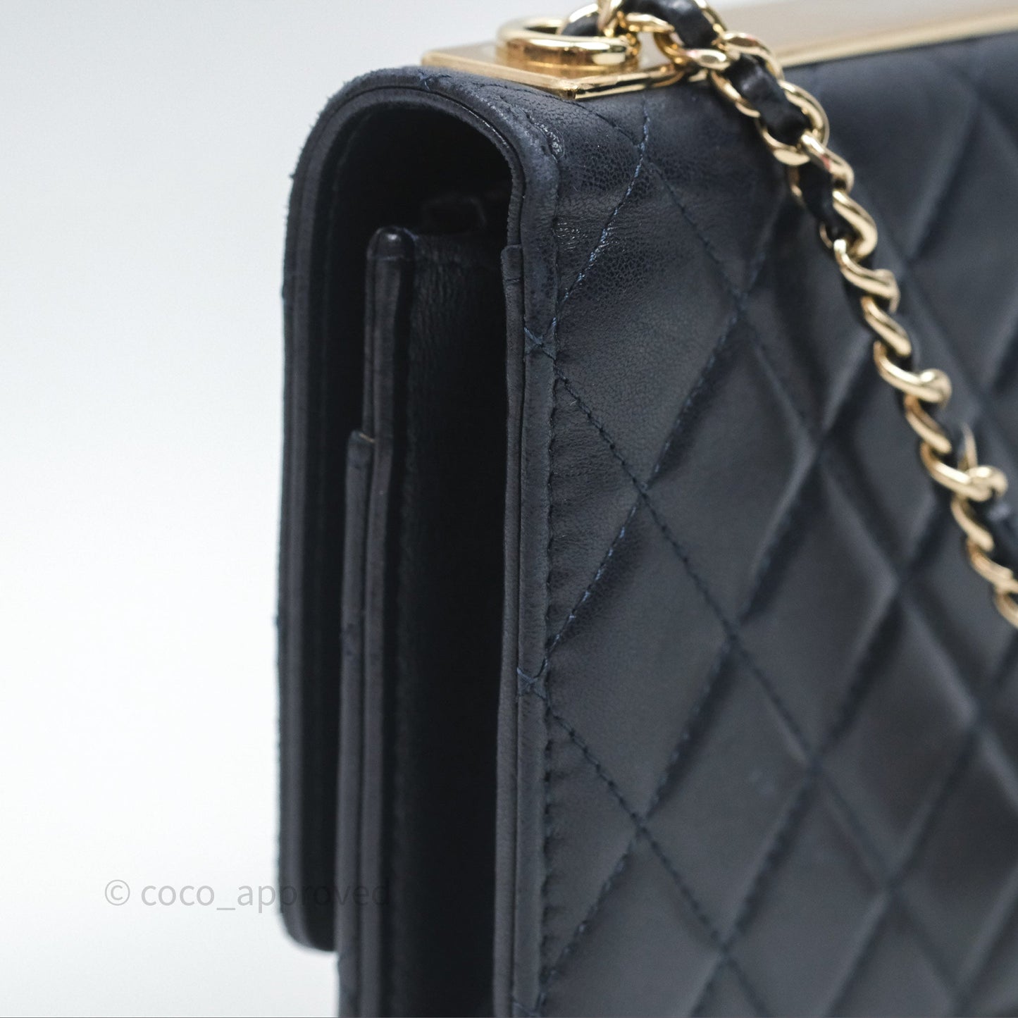 Chanel Trendy CC WOC Wallet On Chain Navy Lambskin Gold Hardware