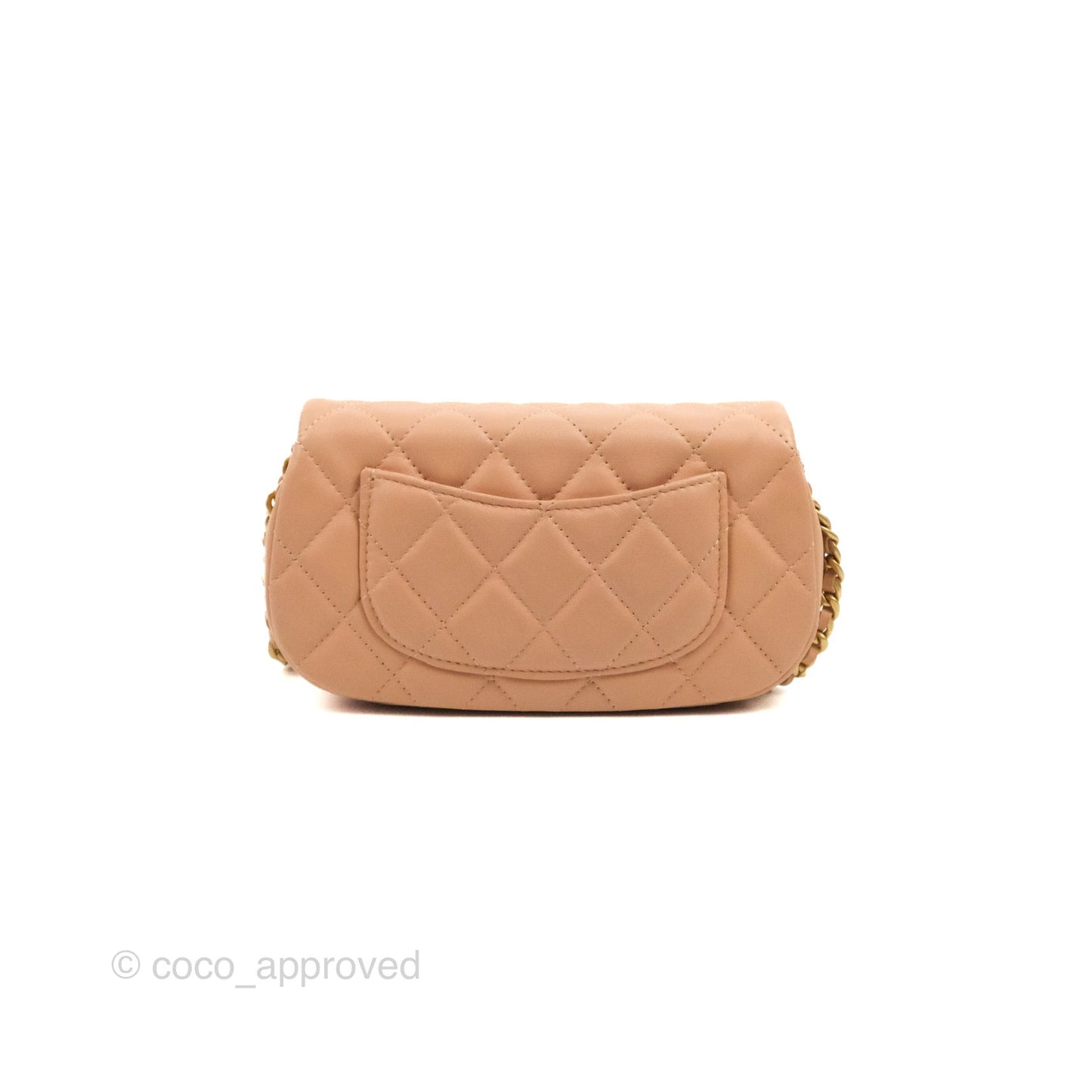 Chanel Clutch with Chain Beige Pink Calfskin Aged Gold Hardware