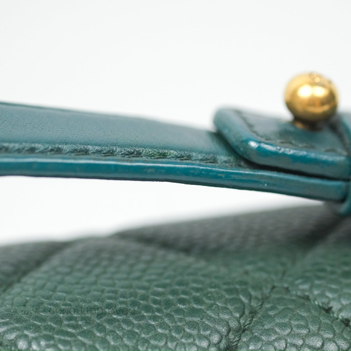 Chanel Globe Trotter Flap Bag Dark Green Caviar Aged Gold Hardware