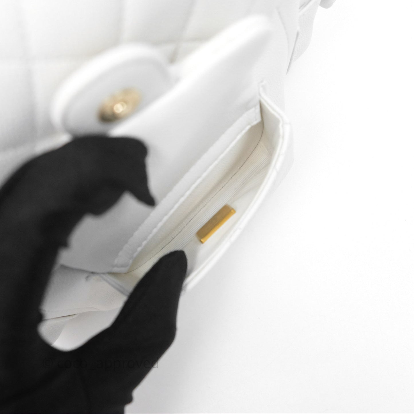 Chanel Small Duma Backpack White Caviar Gold Hardware
