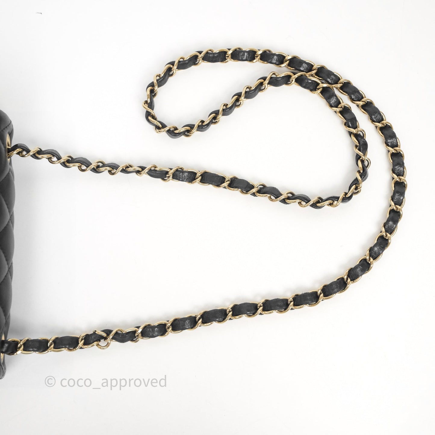 Chanel Mini Square Quilted Black Lambskin Gold Hardware