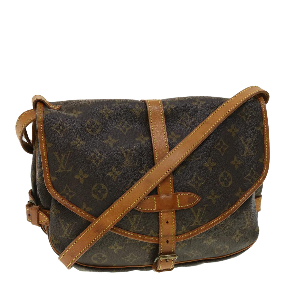 LOUIS VUITTON Monogram Saumur 30 Shoulder Bag M42256 LV 33179