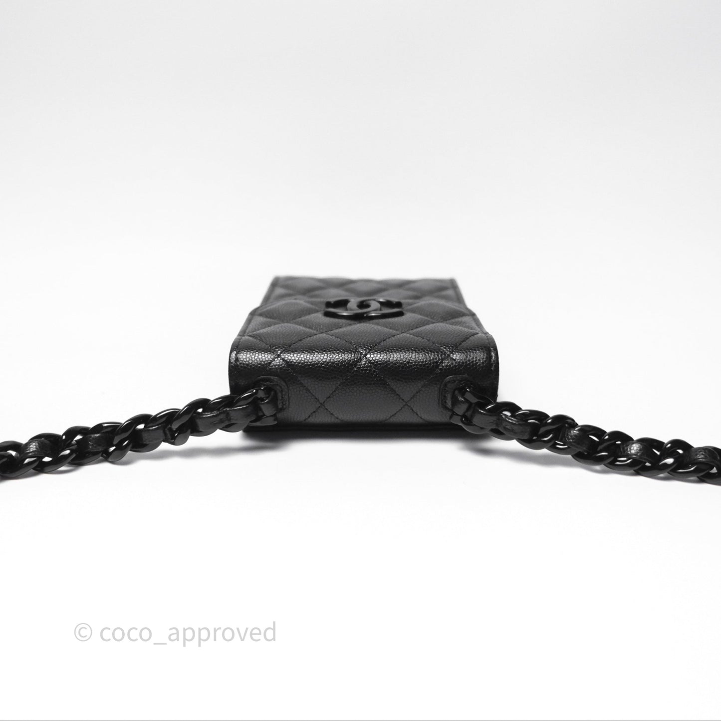 Chanel Incognito Phone Holder So Black Caviar Black Hardware