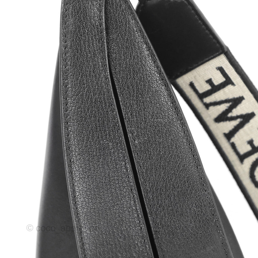 Loewe Luna Bag Black Satin Calfskin Jacquard Strap