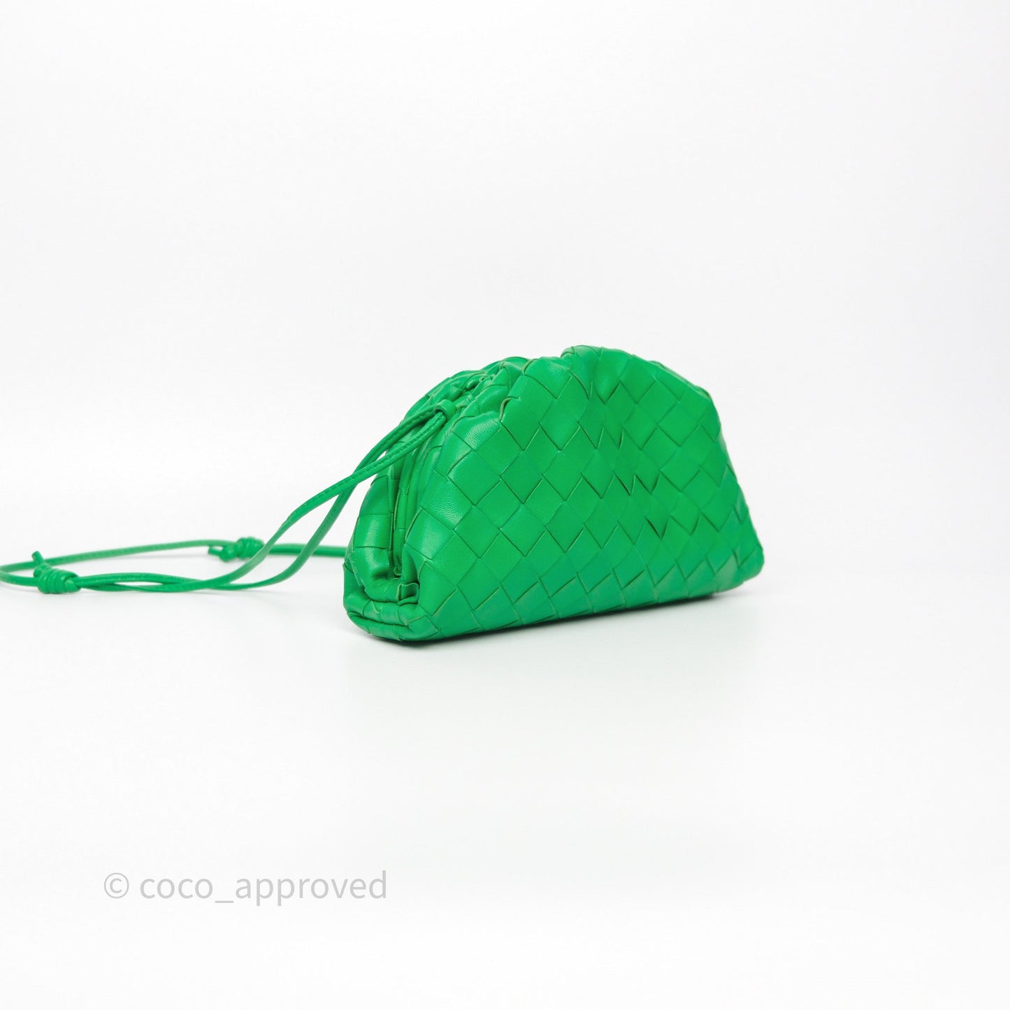 Bottega Veneta Mini Pouch Green Intrecciato Lambskin