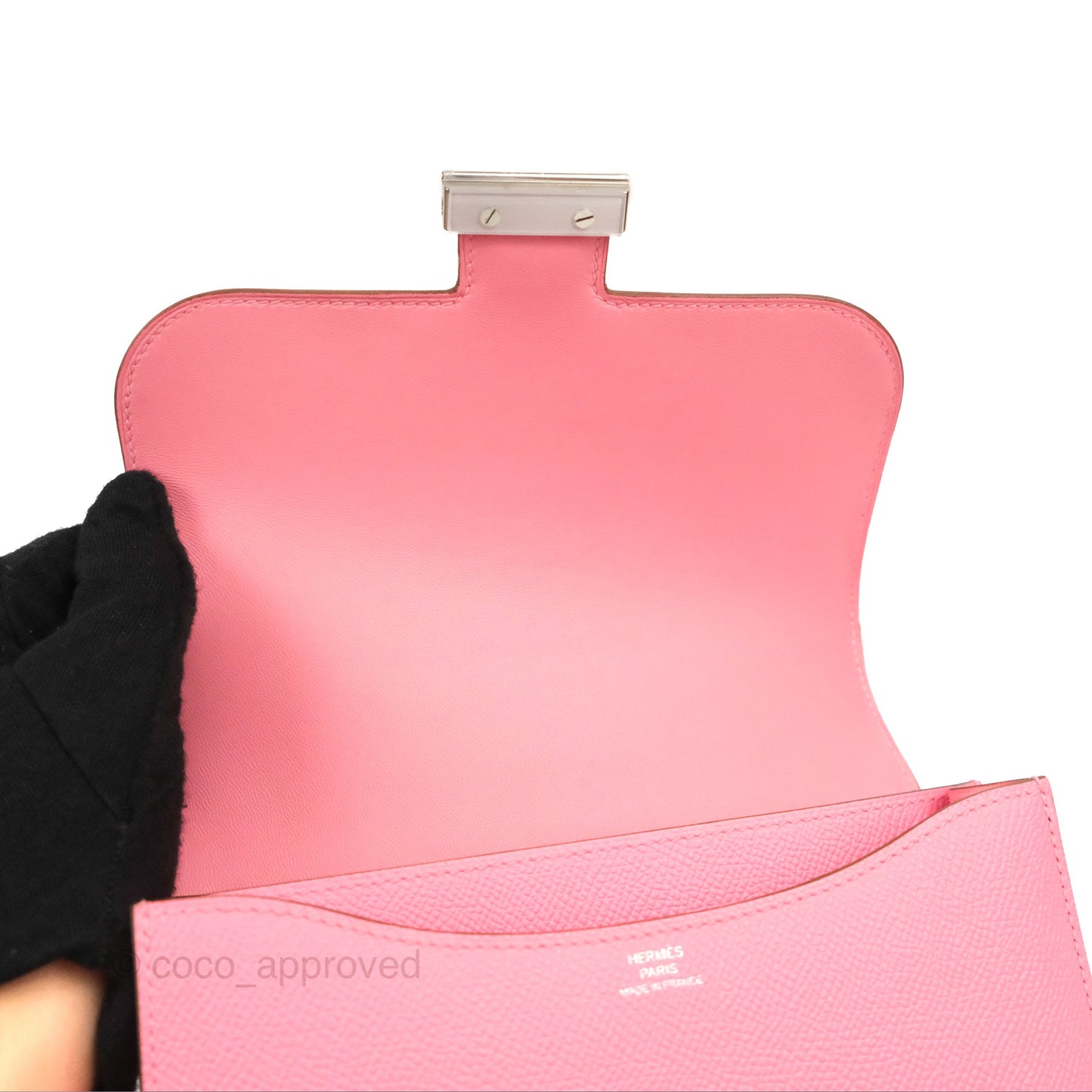 Hermès Constance Mini 18cm Rose d'ete Epsom Palladium Hardware
