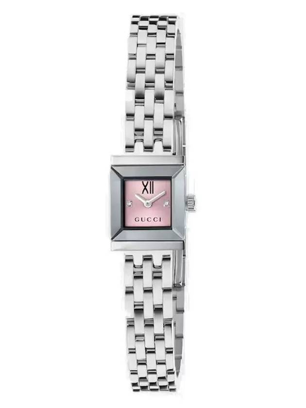 Luxury Gucci Trending 2025 G Frame Metal 14x18mm Watch Silver Pink