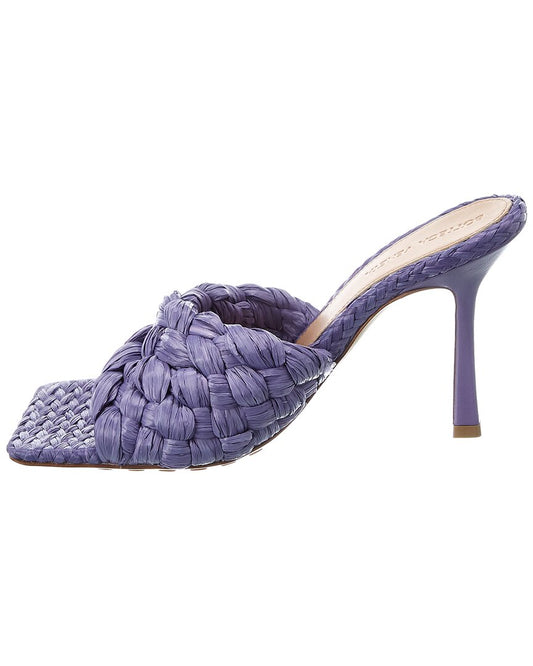 Luxury Bottega Veneta Stretch Raffia & Leather Sandal