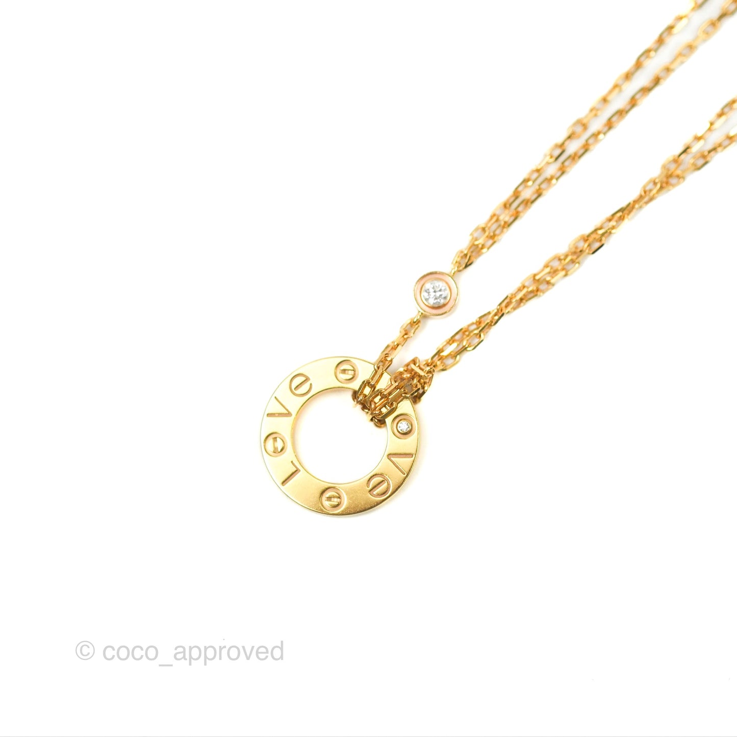 Cartier Love Necklace Rose Gold 2 Diamonds
