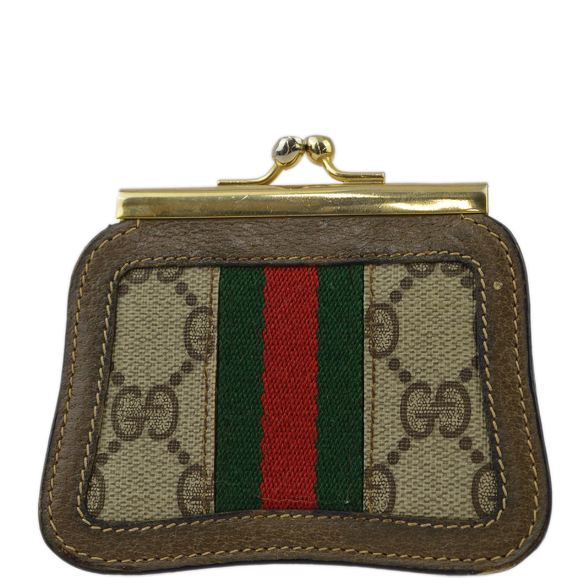 Luxury Gucci Trending 2025 Brown GG Shelly Line Coin Purse Wallet