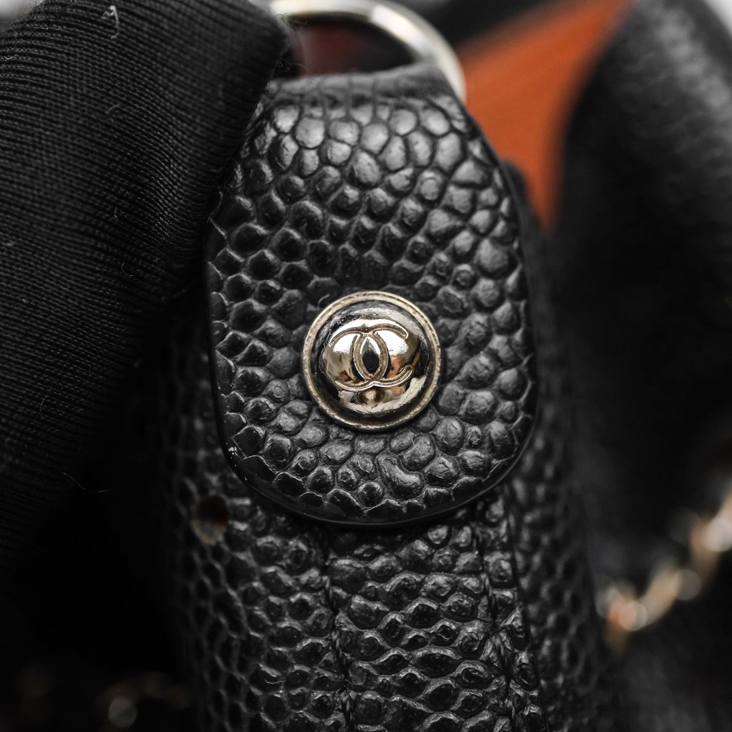Chanel CC Drawstring Bucket Bag Black Caviar