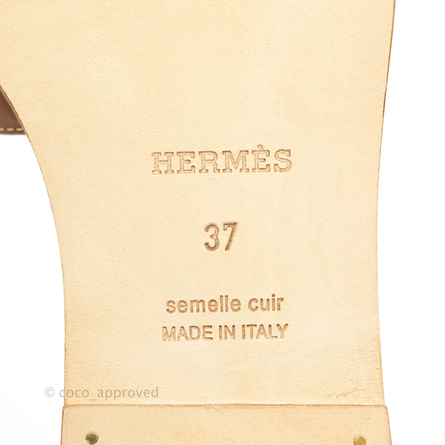 Hermès Oran Sandals in Gold Size 37