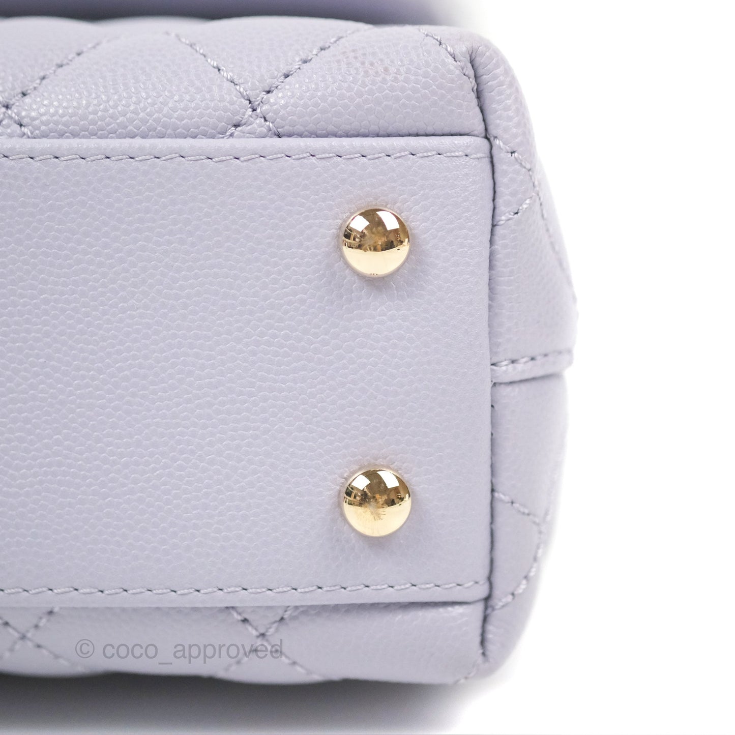 Chanel Small Coco Handle Quilted Lilac Caviar Gold Hardware
