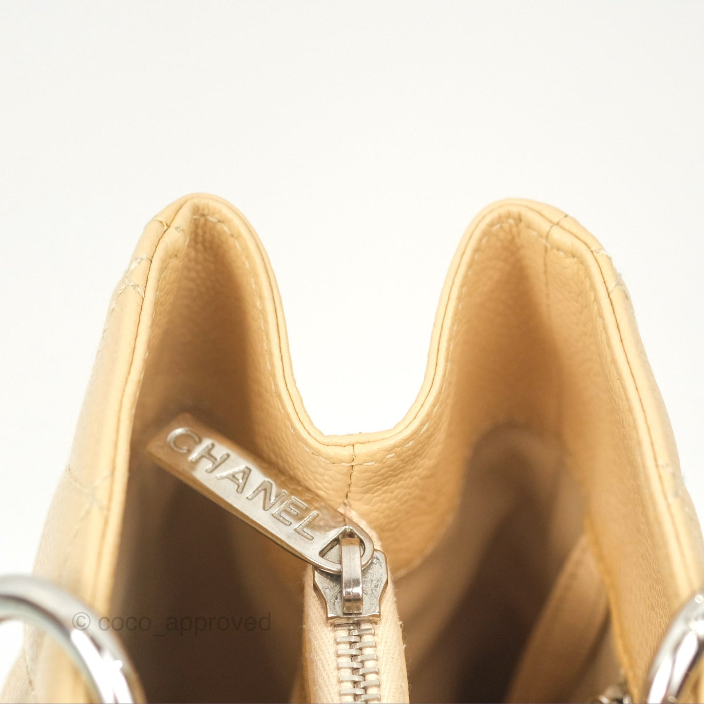 Chanel GST Beige Caviar Silver Hardware