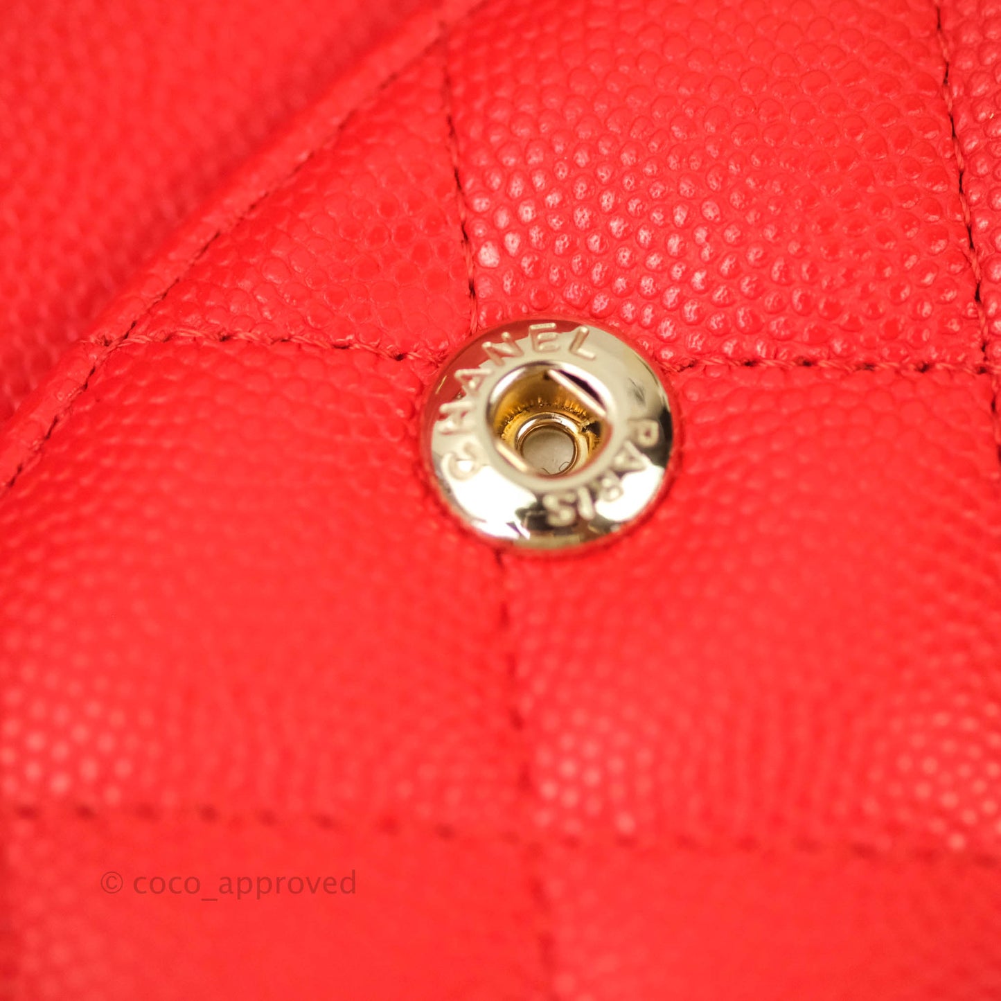 Chanel Classic M/L Medium Double Flap Red Caviar Gold Hardware
