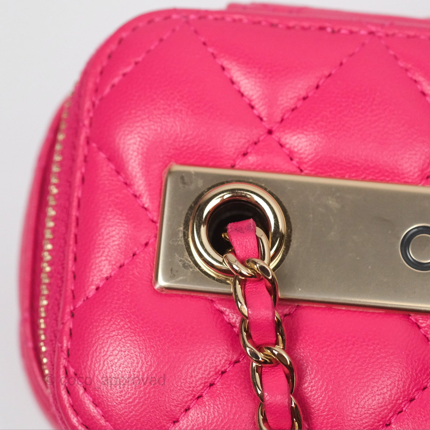 Chanel Trendy CC Vanity With Chain Dark Pink Lambskin Gold Hardware