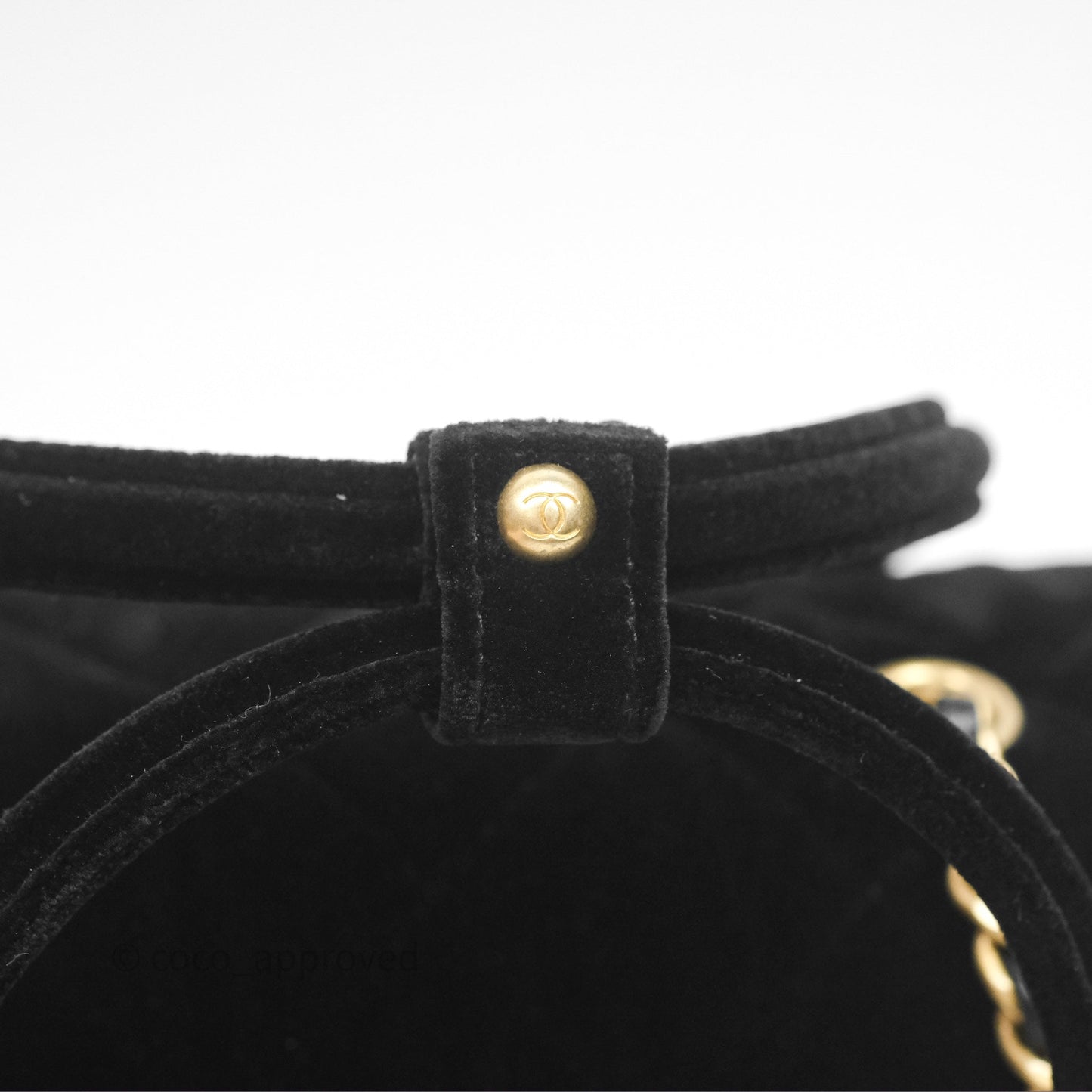 Chanel Velvet Mini Bag Black Gold Hardware