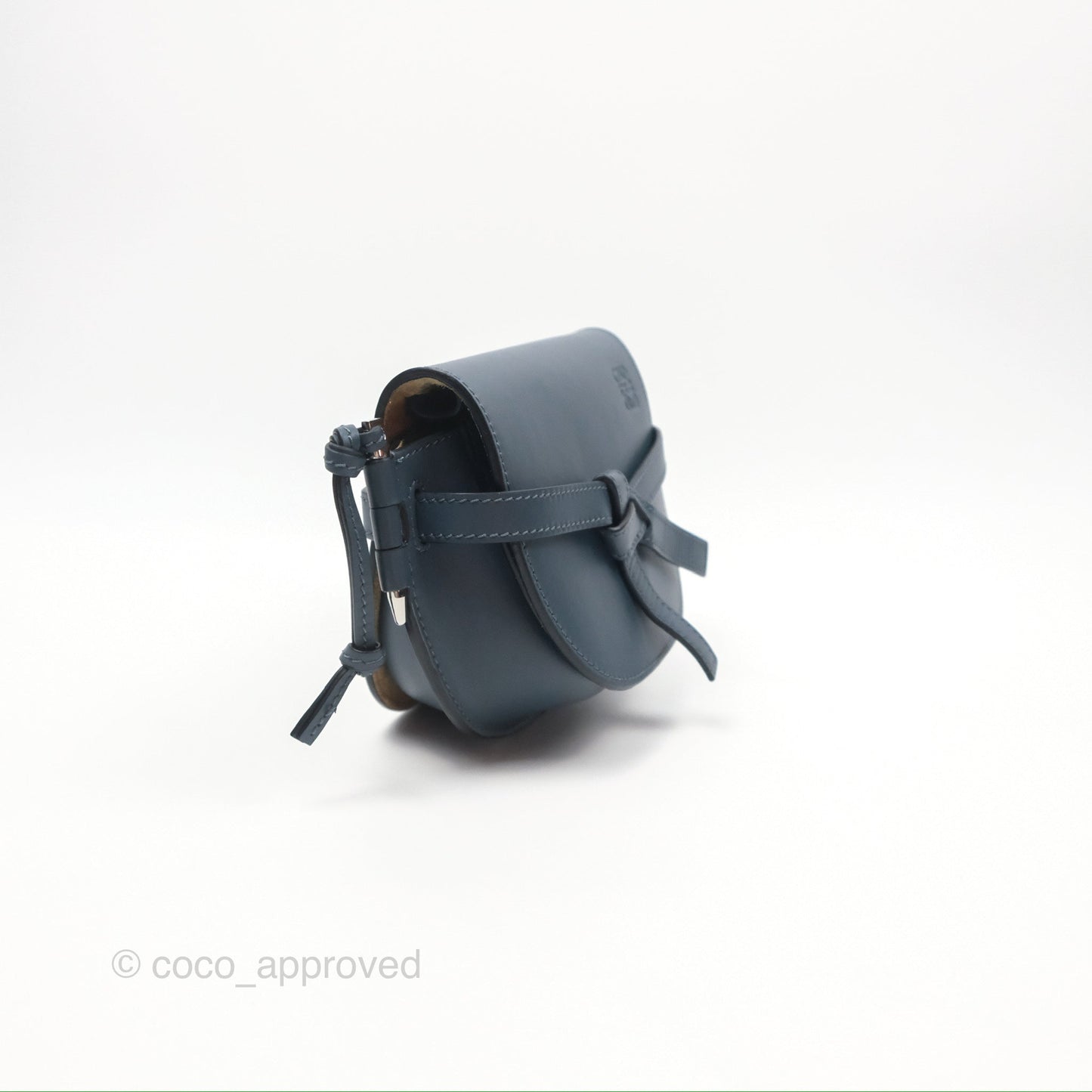 Loewe Mini Gate Dual bag Onyx Blue Soft Calfskin Jacquard Strap