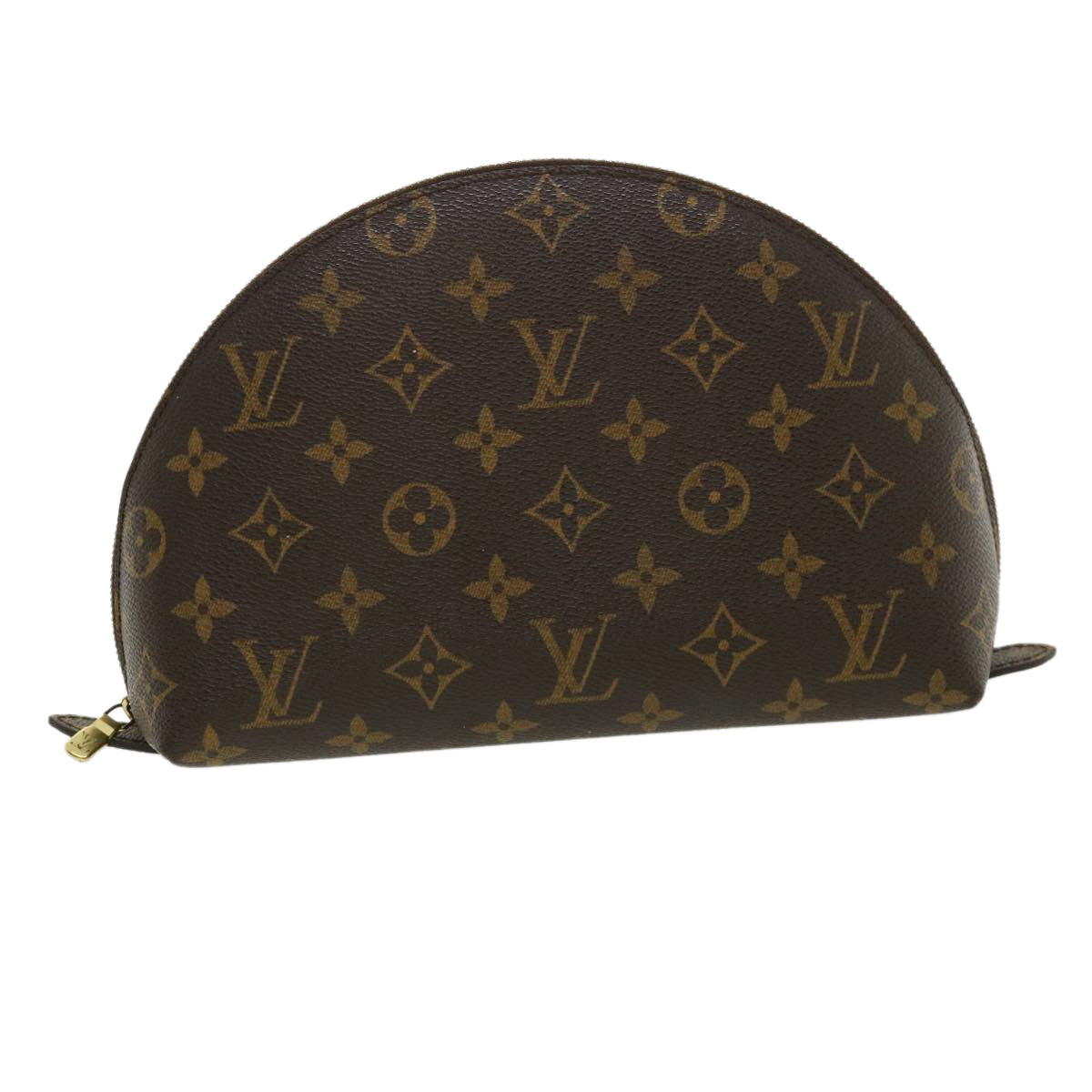 LOUIS VUITTON Monogram Trousse Demi Ronde Cosmetic Pouch M47520 LV 33322