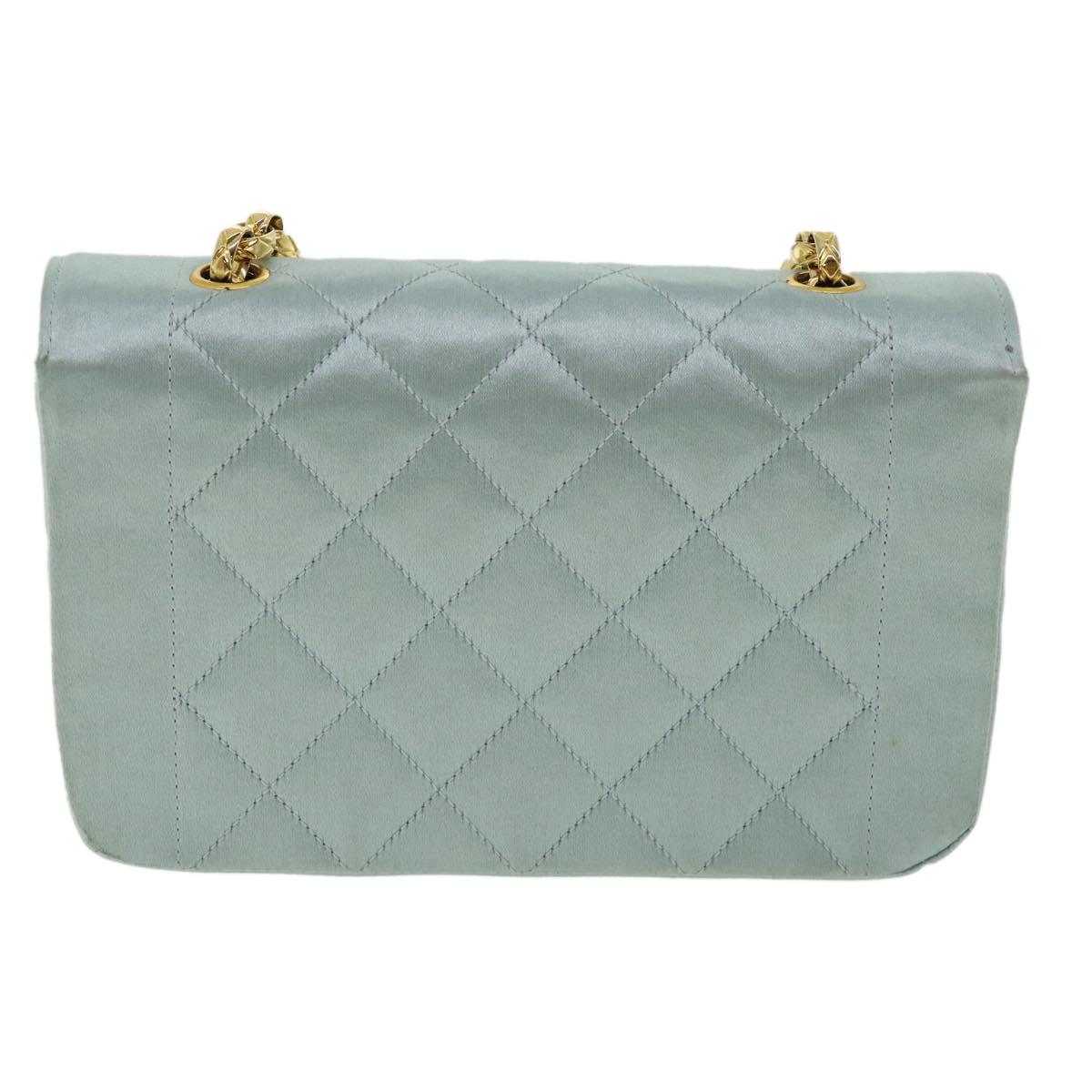 Luxury Chanel Diana Matelasse Shoulder Bag Satin Light Blue CC  33325A