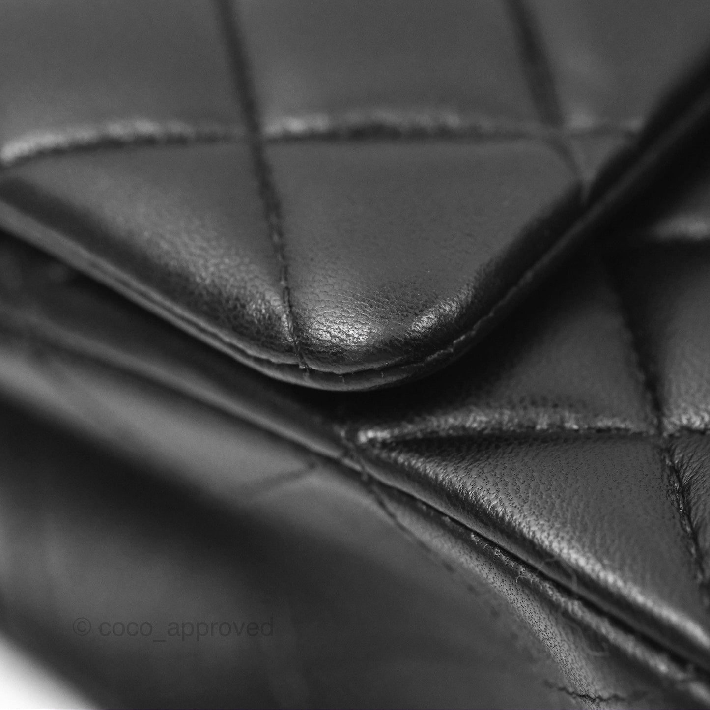 Chanel Classic M/L Medium Flap Quilted Black Lambskin Gold Hardware