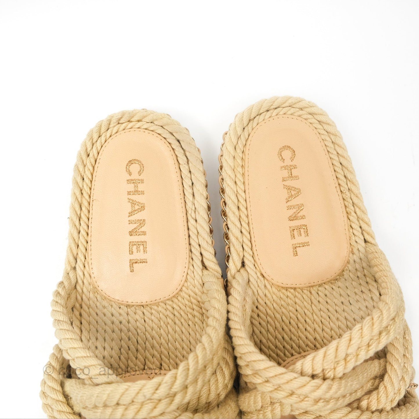 Chanel Cord Chain Slides Size 39