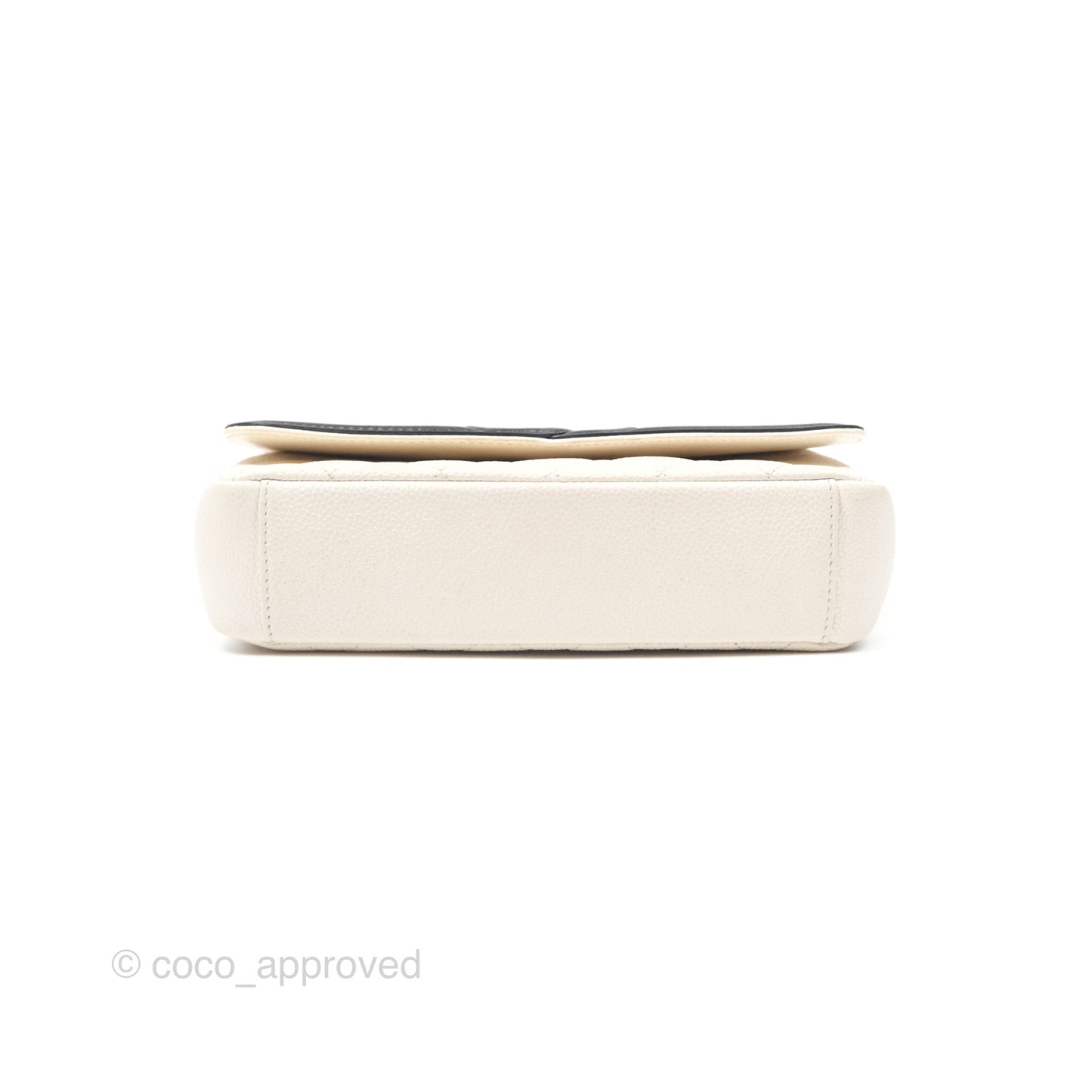 Chanel Small CC Filigree Flap Quilted Ivory Caviar