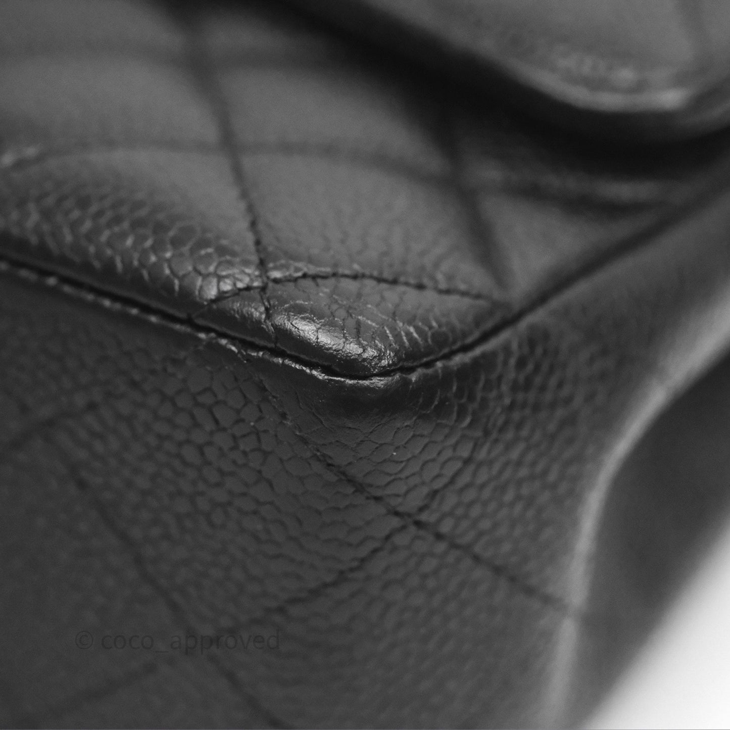 Chanel Classic M/L Medium Flap Quilted Black Caviar Silver Hardware