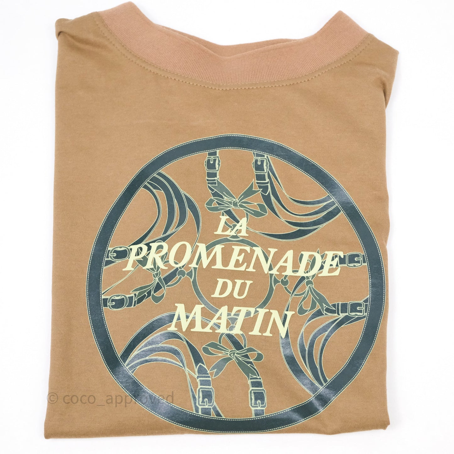 Hermès La Promenade du Matin T-shirt Khaki Size 36