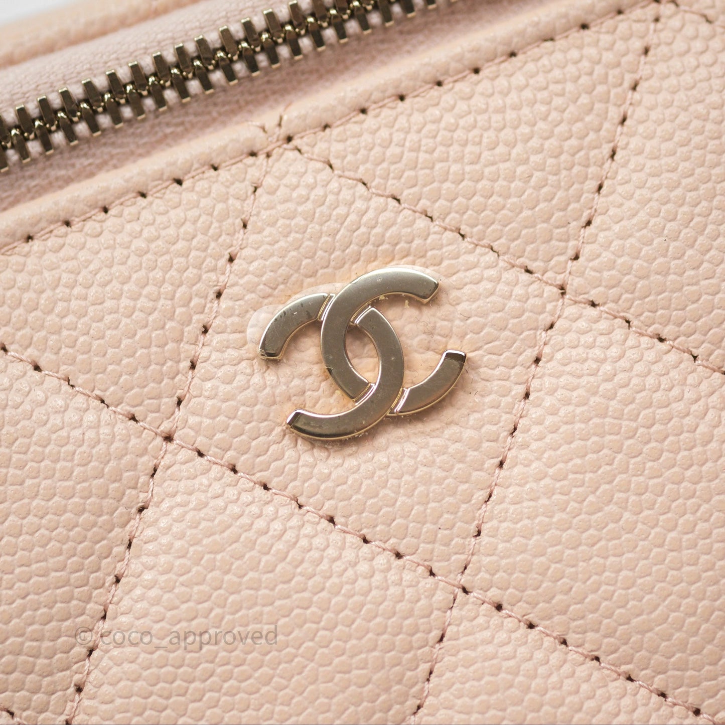 Chanel Vanity with Classic Chain Light Beige Caviar Gold Hardware